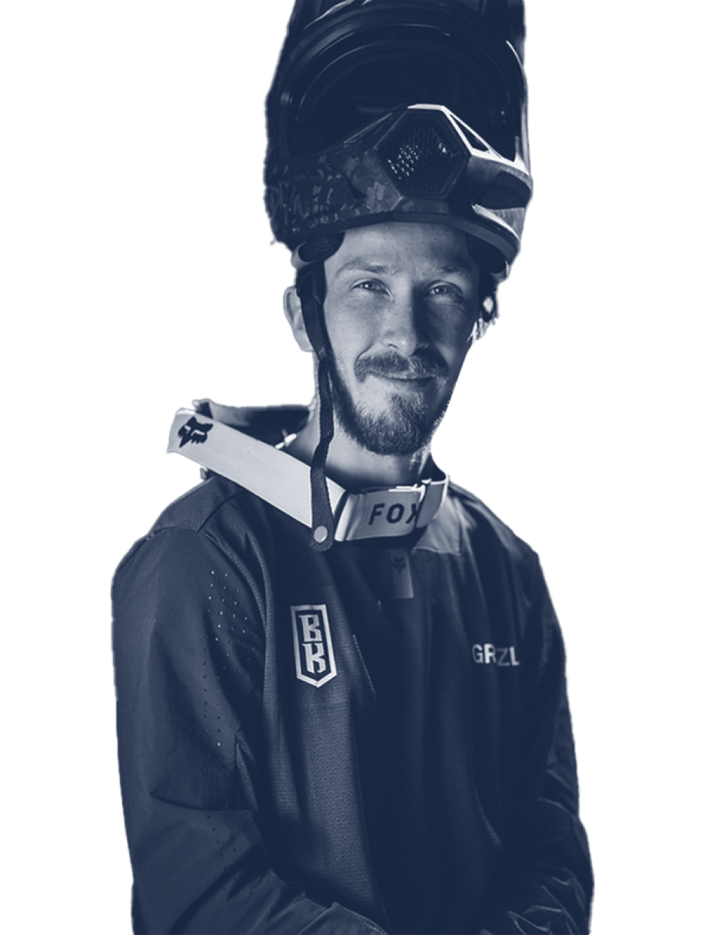 El Tony Mate bike athlete Chris Visscher wears a helmet on his head