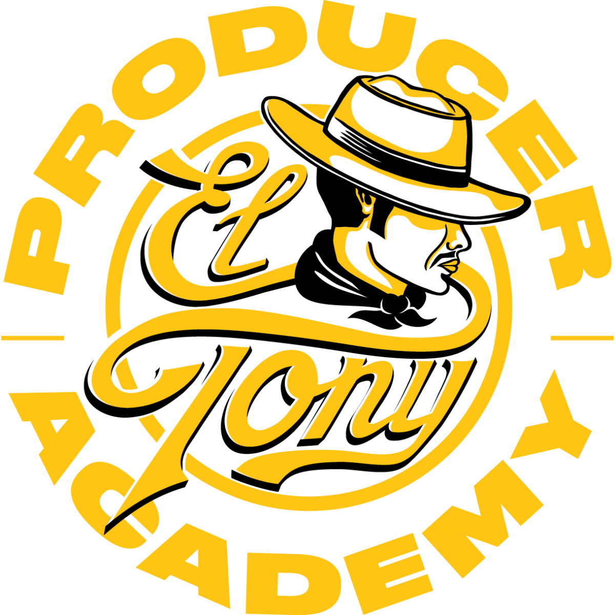 El Tony Mate logo featuring a producer in a hat, surrounded by the text Producer Academy.